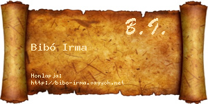 Bibó Irma névjegykártya
