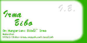 irma bibo business card